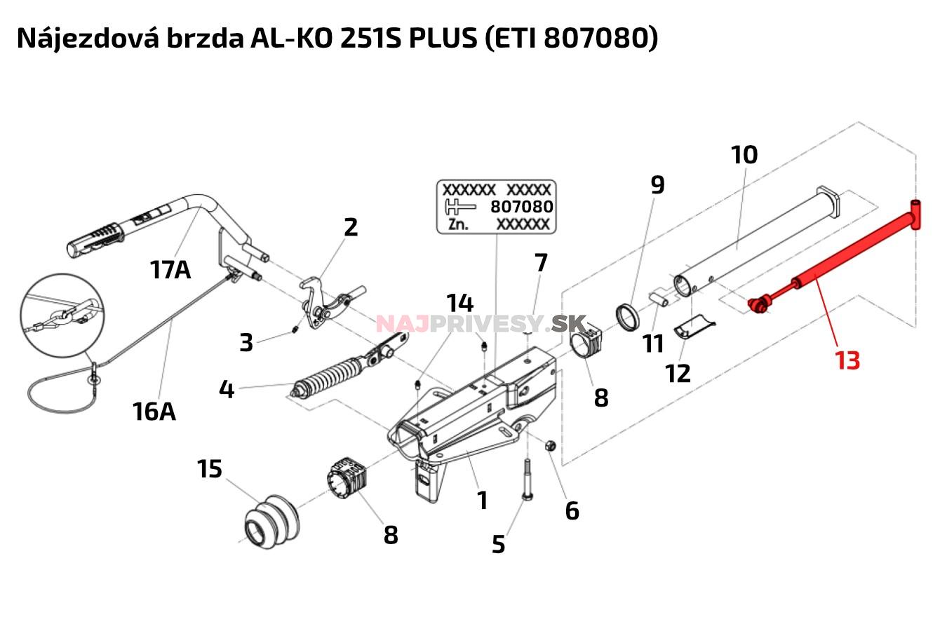 Tlmič nájazdovej brzdy AL-KO 251S PLUS