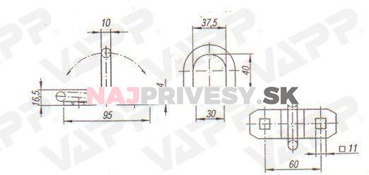 Kotevná miska TT1500 - 145x100 mm (zápustná, 800daN)