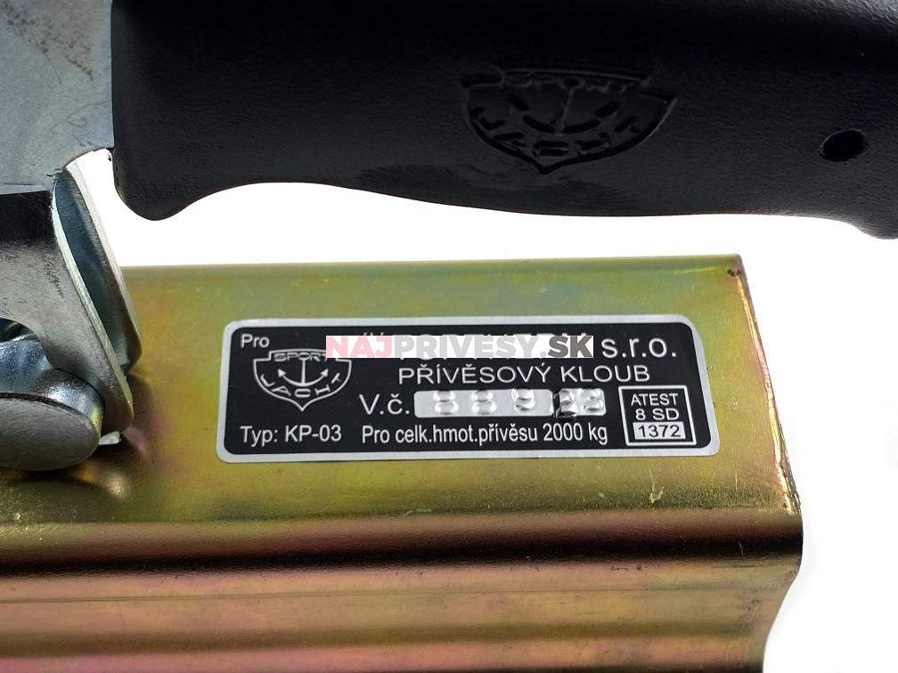 Ťažná spojka KP-03 50x50 mm, 2000 kg, SportJacht (nevŕtaná)