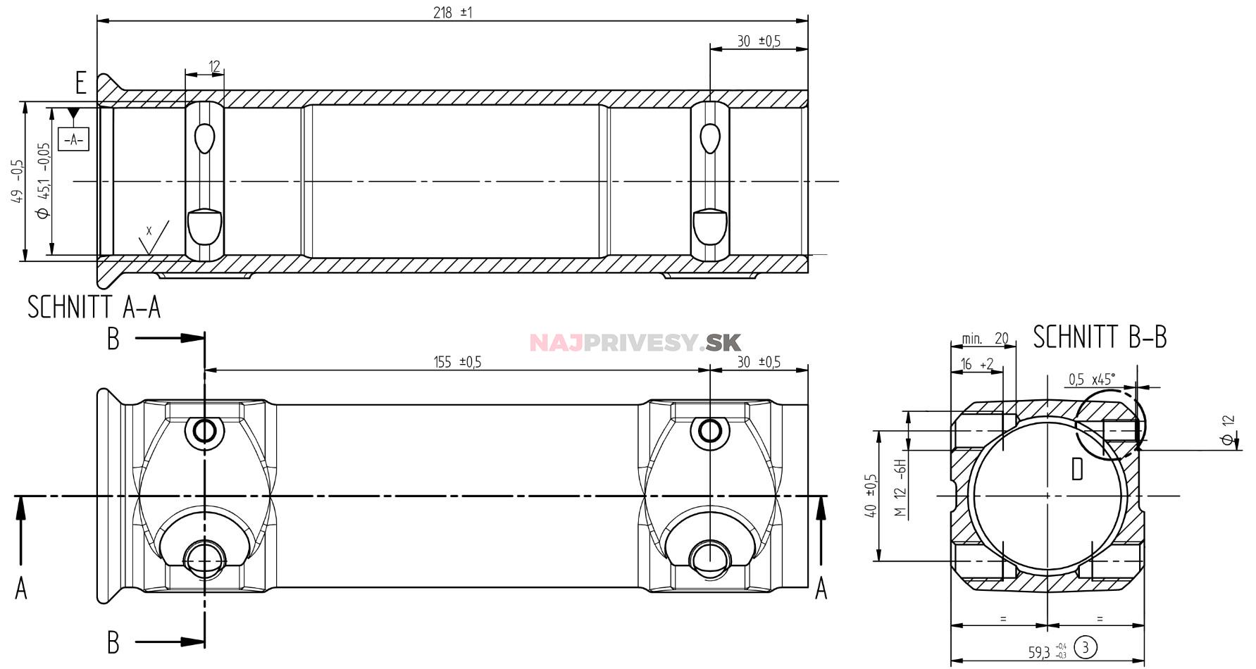 Puzdro - kartuš náj. brzdy KNOTT KV 20 HV - štvorcové uloženie