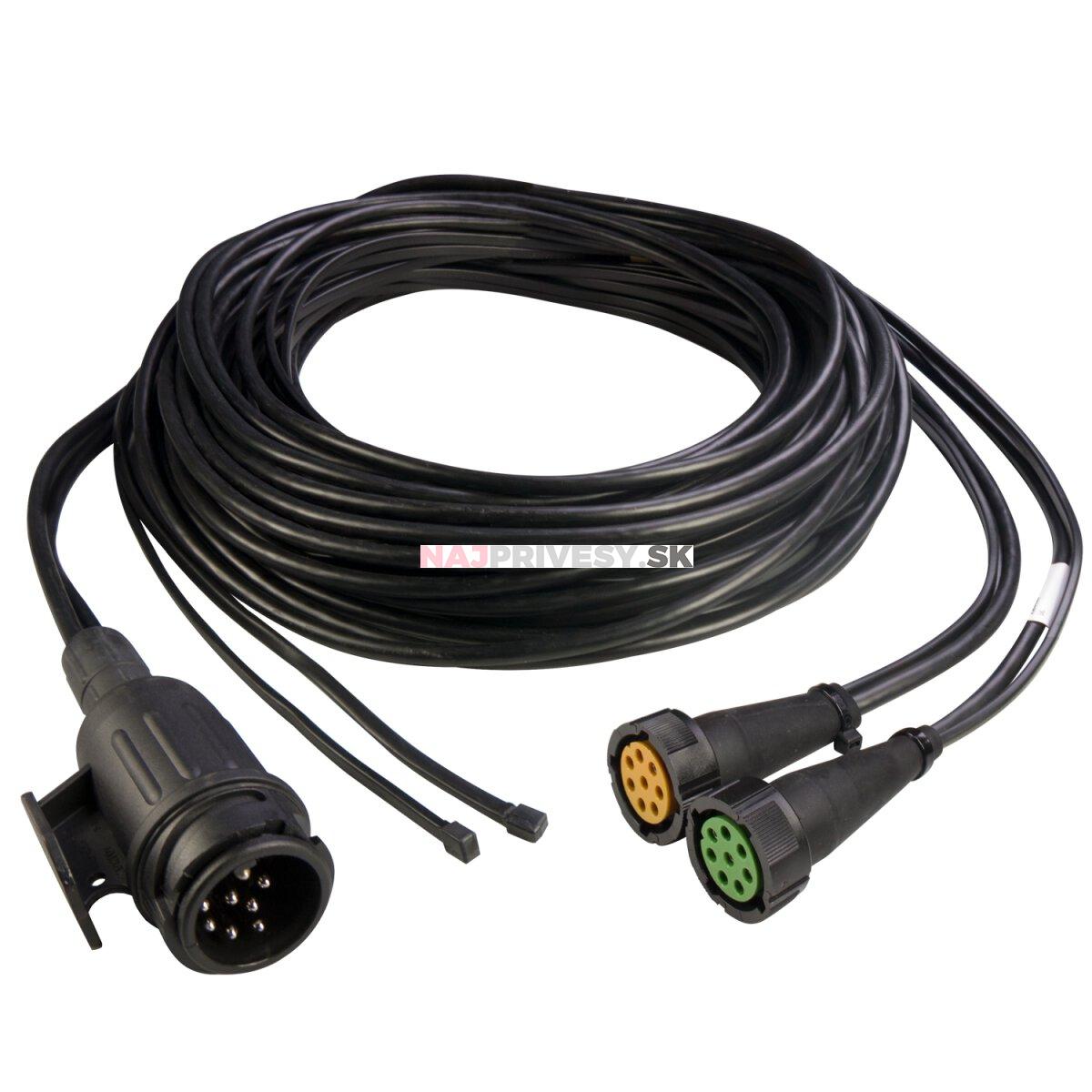 Kabel kompletný 13-polový, 8-pin, dĺžka 10 m Aspöck DC, s prednými vývodmi 7,5 m