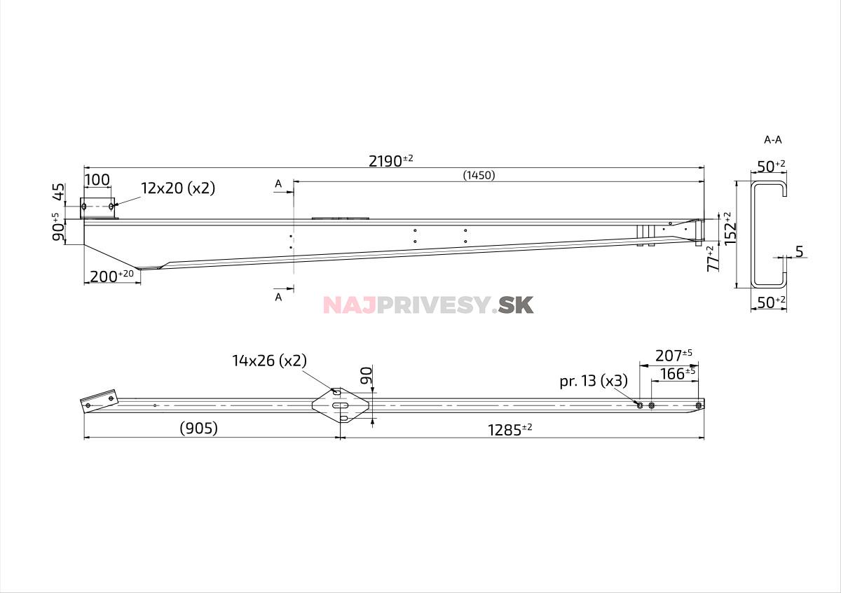 Oj KNOTT ZHL35 Ausf. C, 2190 mm/3500 kg ľavá
