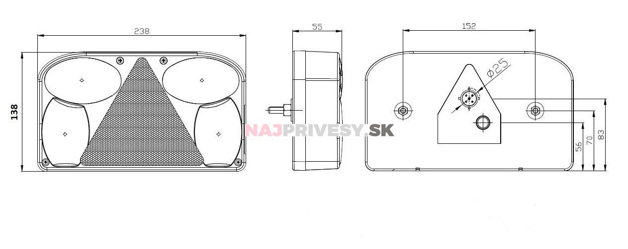 Svietidlo Fristom FT-088 združené, P-BL/BR/KO/CO/RZ, baj5