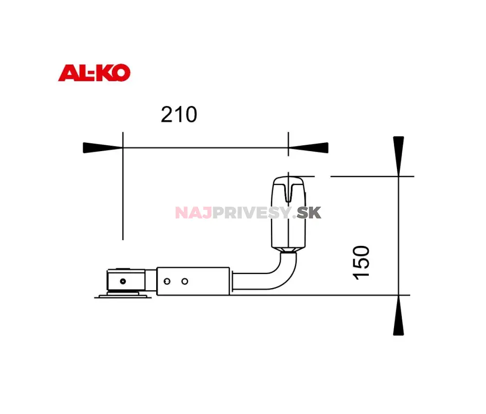 Náhradná kľučka sklopná k opornému koliesku AL-KO 260x65