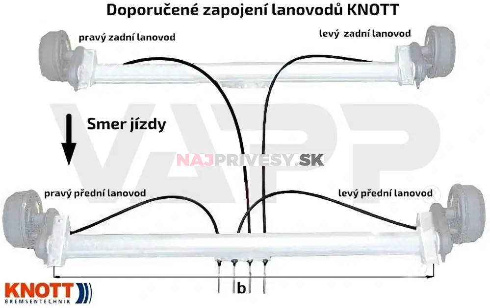 Lanovod brzdový KNOTT nerez, závit M8