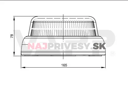Maják pevný oranžový Fristom FT-100 3S LED, nízky