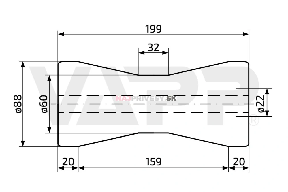 Rolna COMPACT kýlová pr. 88x199 mm/pr. 22 mm