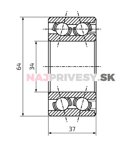 Ložisko do bubna AL-KO 2051 Compact v sete, vodotesné, originál