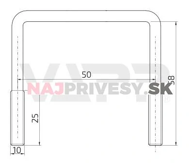 Upínací strmeň M10, 50x50 mm