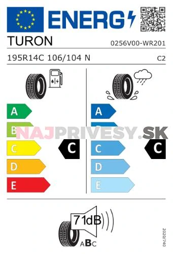 Pneu 195 R14 C 106/104N (950 kg) Turon, TrailerMove 201, M+S