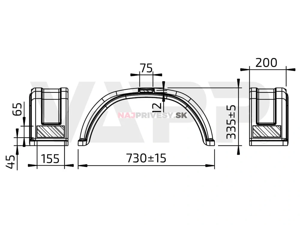 Blatník plast 13''/200 mm AL-KO s logom