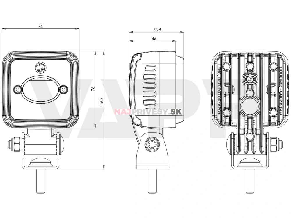 Výstražné svietidlo - modrý pruh WAS W266