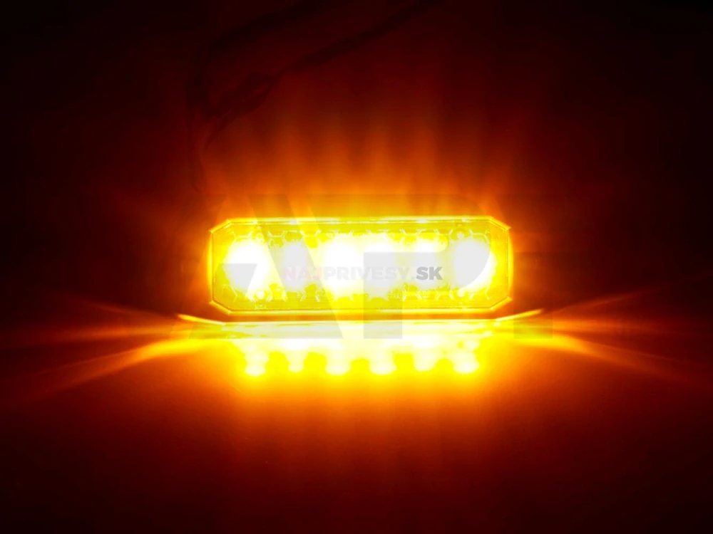 Výstražné zábleskové svietidlo Lucidity 93007, 6x ľad, oranžová, plochá