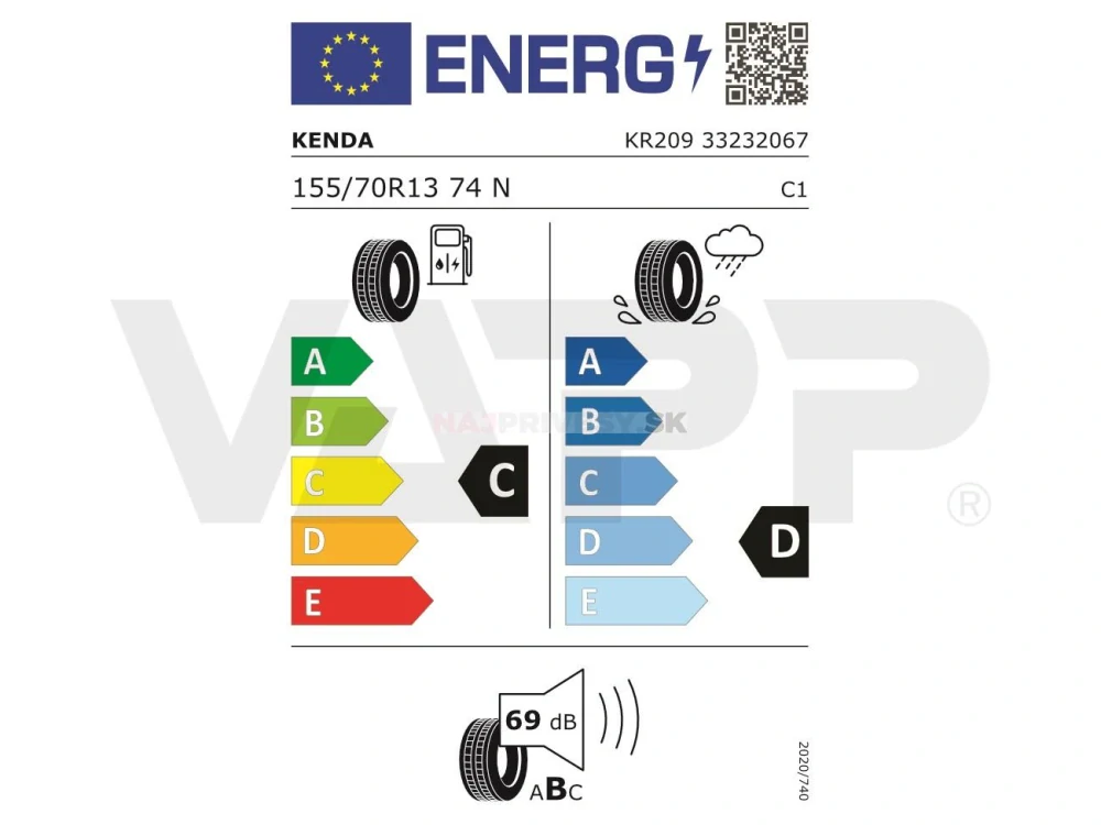Pneu 155/70 R13 74N Kenda KR209 Kargotrail 3G (375 kg), M+S