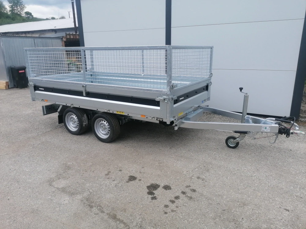 Hydraulický sklápač Brenderup BT4310TB 2700kg, ALU nájazdy a sieťovaná nadstavba