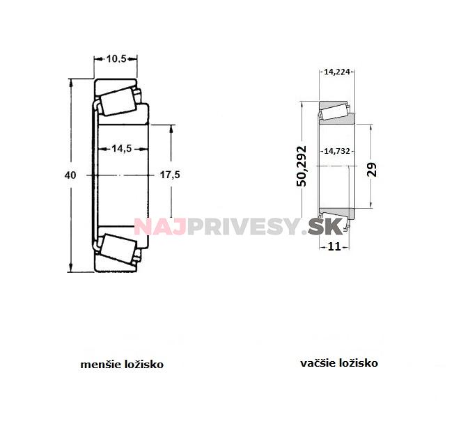 Ložiská kuželíková sada pre AL-KO 1636 (45449/10+11749/10+simering)