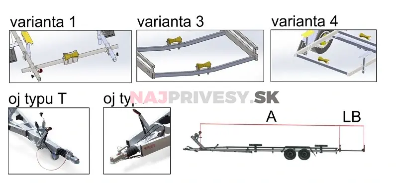 Lodný príves TEMARED BOAT B10 (V) - 1000 kg
