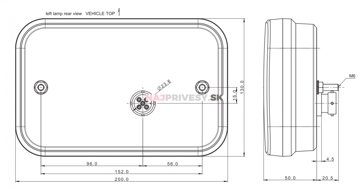Svietidlo Fristom FT-270 združené LED 12V, L-BL/BR/KO/ML/RZ, baj5