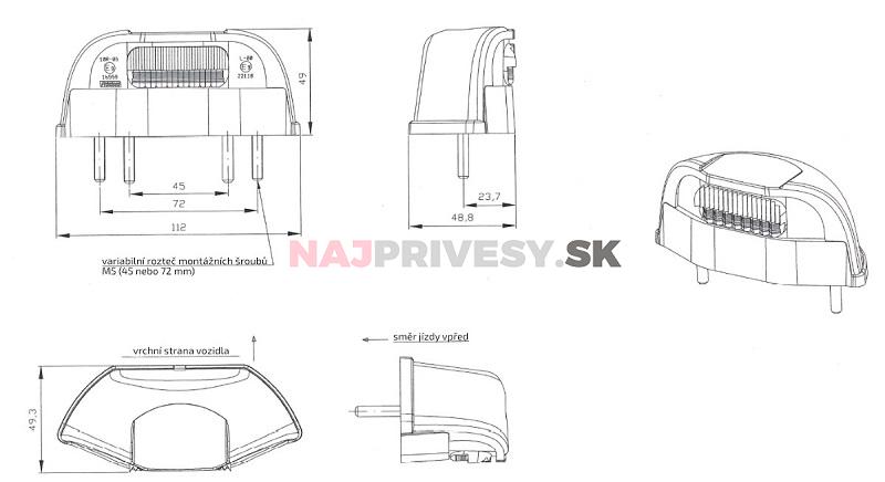 Osvetlenie ŠPZ (registračnej značky) LED Fristom FT-260