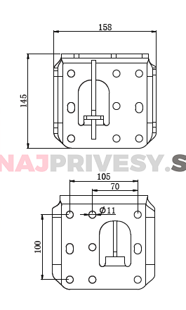 Oporné koliesko automat. KNOTT ATK60V-B 200x50 500 kg