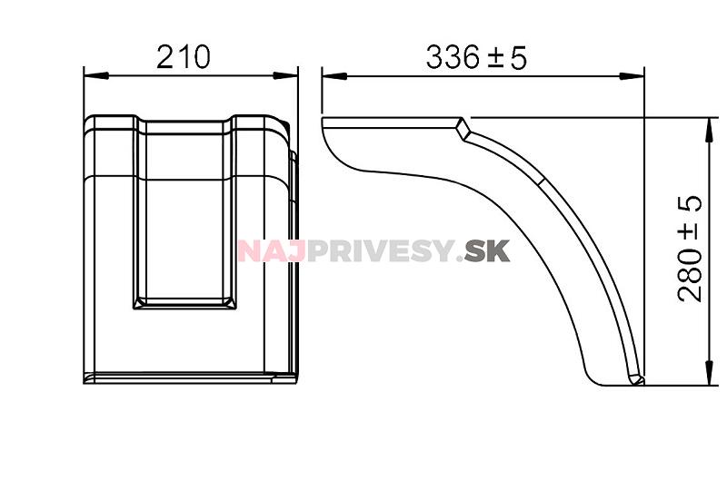 Blatník plast 10 '' / 220 mm polený AL-KO čierny
