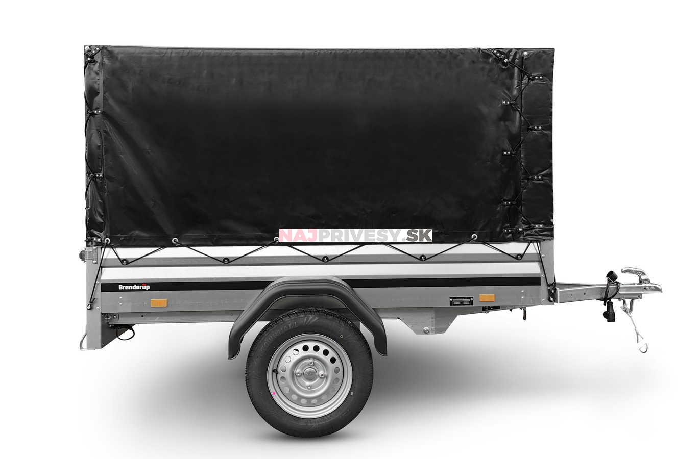 Plachta s konštrukciou Brenderup 1205S, 1205S TILT, čierna, s logom Brenderup
