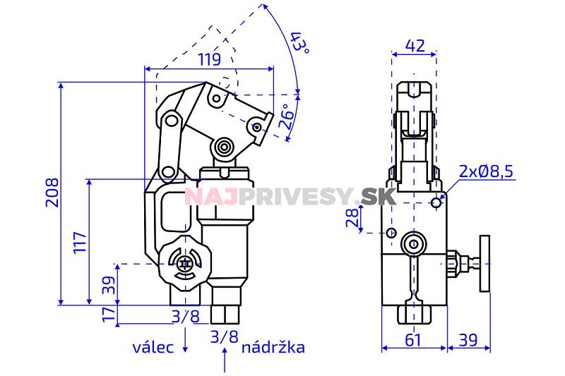 Pumpa hydraulická dvojčinná - prídavná