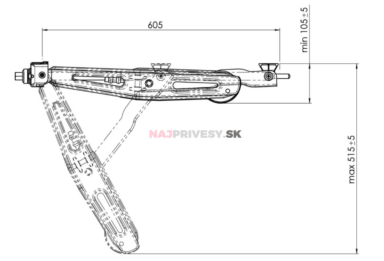 Podperná noha AL-KO Stabilform, odliahčena (1000kg)