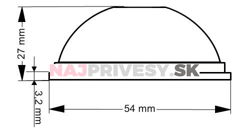 Sklo svietidla GMAK G06/x doplnkové obrysové, červené