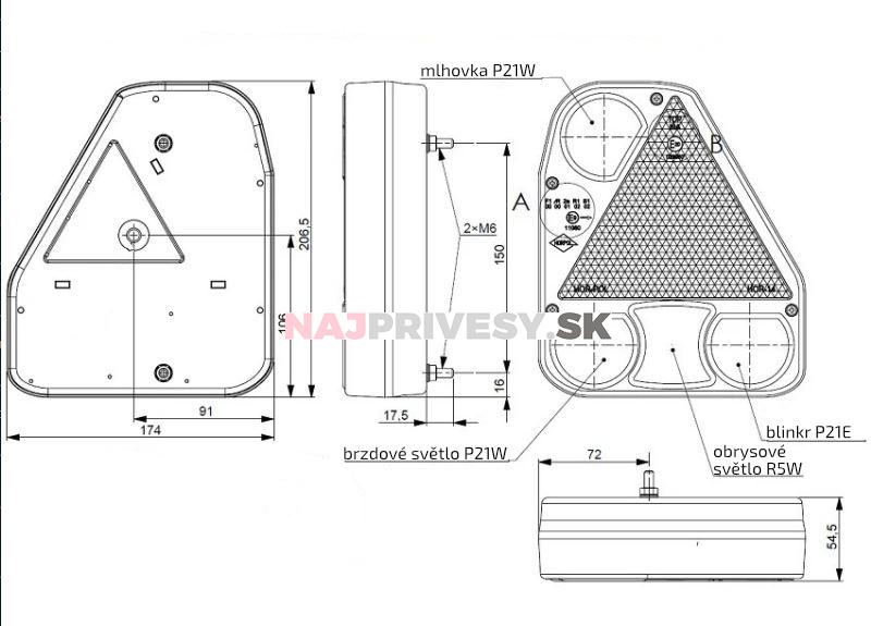 Svietidlo HORPOL LZT 754 združené, P-BL/BR/KO/ML s priechodkou