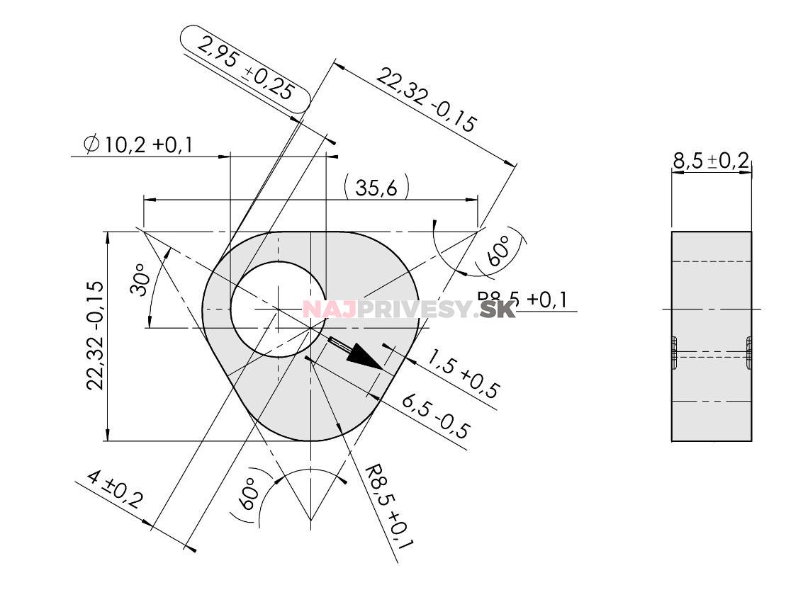 Excentr - prisma k dvojramennej páke AL-KO 161S, 251S