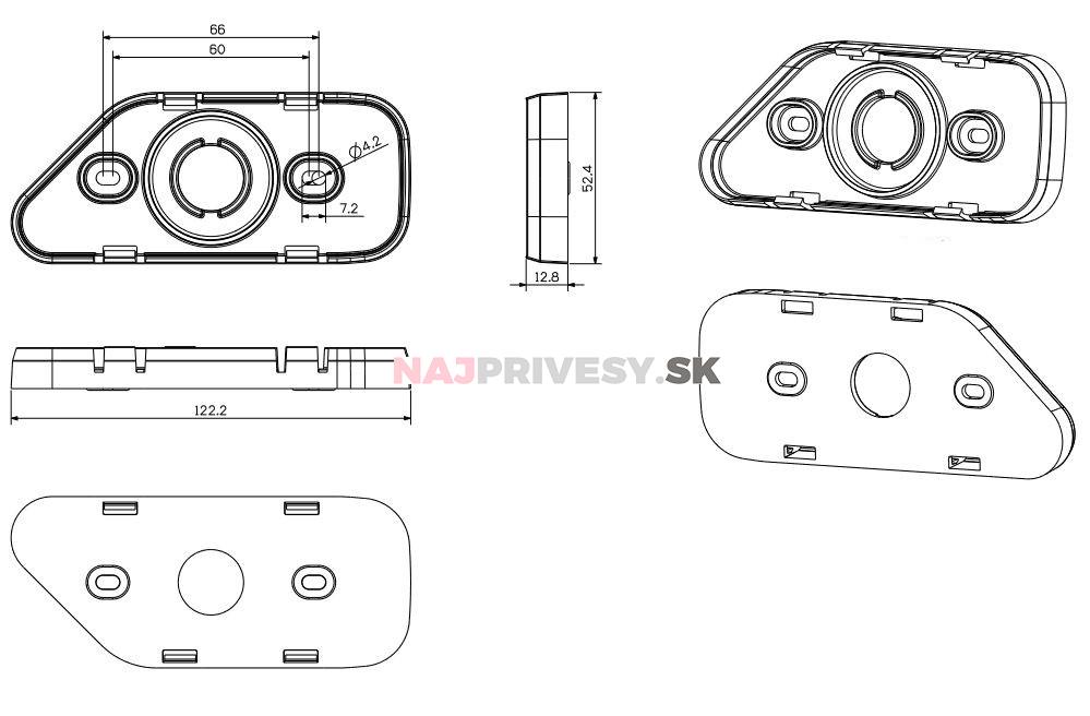 Držiak obrysového LED svietidla Agados 26290 surface mount, pravý