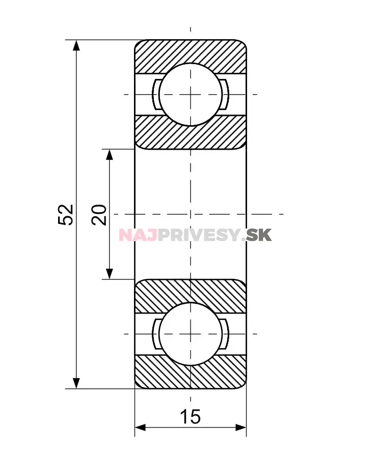 Ložisko guličkové zapuzdrené 6204 SPORTJACHT, (52x20/h15)