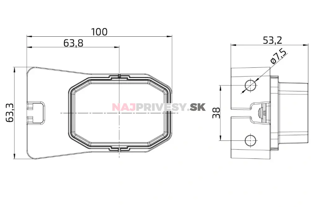 Fristom FT-001 BI LED, svietidlo predné obrysové