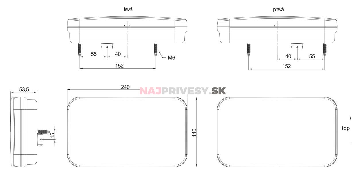 Svietidlo Fristom FT-370 združené LED 12V, L-BL/BR/KO/ML/CO/RZ, integr. kontrolbox, baj6