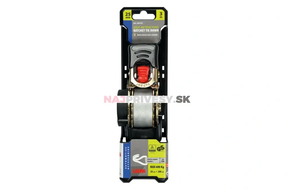 Upínací pás samonavíjací LC 300 daN 0,6 t / 3 m 