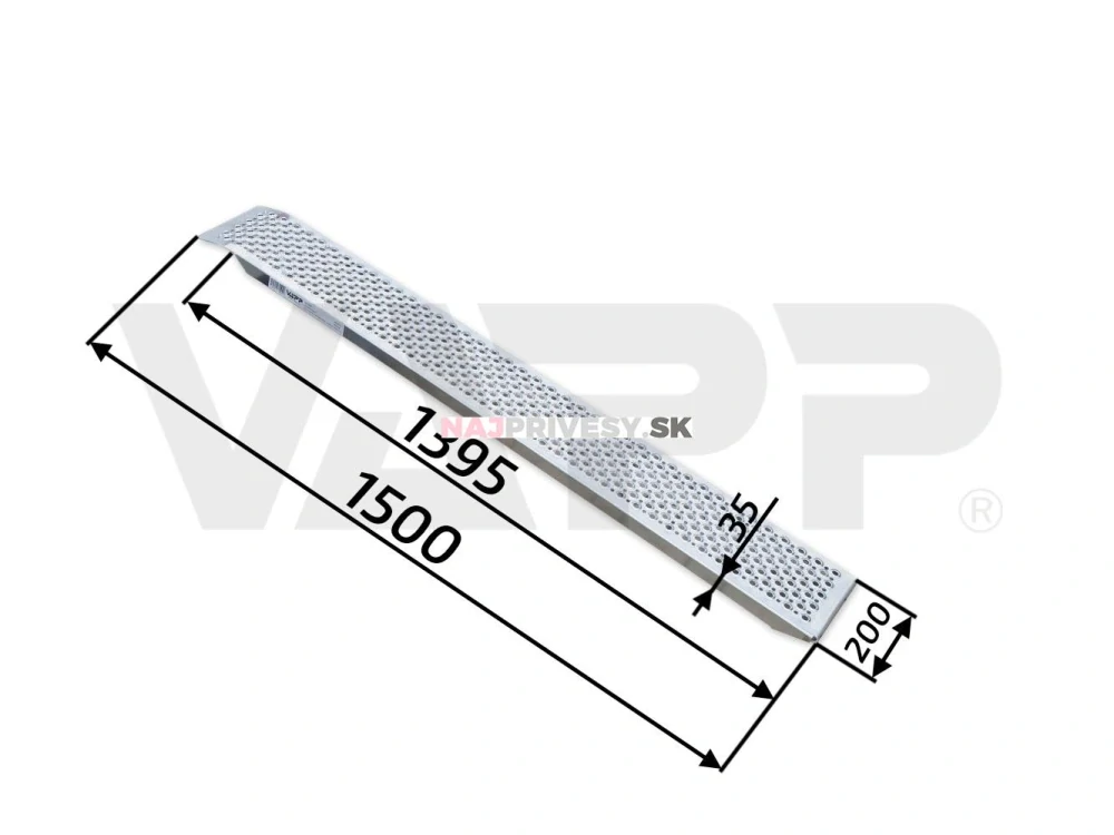 Nájazd hliníkový VAPP NH-1025, rovný