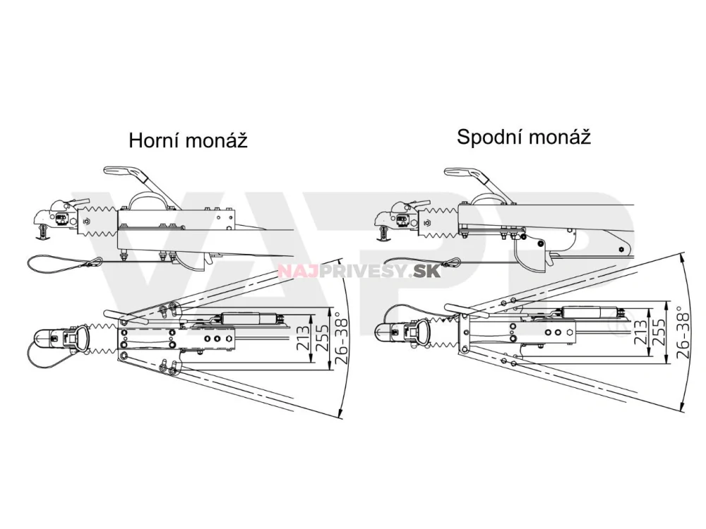 Nájazdová brzda KNOTT KFGL 35-A (plechové teleso)