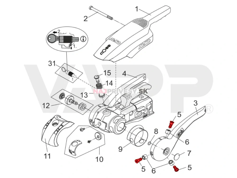 Skrutka páky stabilizátora AKS 3004/3504 (ETI 811607)