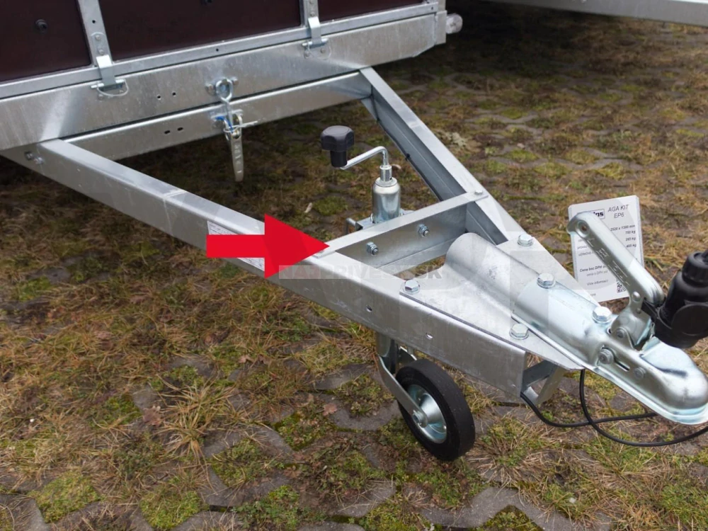 Predná priečka oporného kolieska Agados Aga Kit (univerzálna pre prívesy radu Aga Kit)