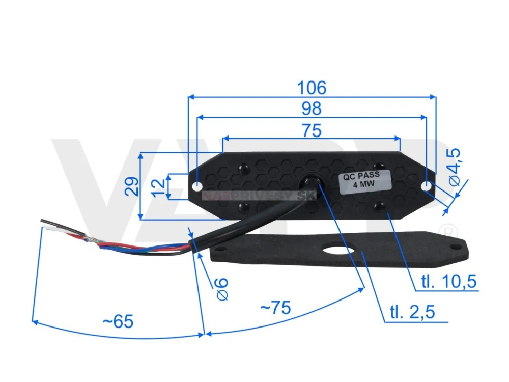 Výstražné zábleskové svietidlo Lucidity 93007, 6x ľad, oranžová, plochá