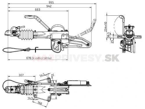 Nájazdová brzda KNOTT KFG 30 A (ťažná spojka KF35-A)