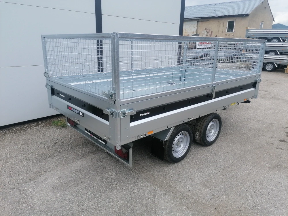 Hydraulický sklápač Brenderup BT4310TB 2700kg, ALU nájazdy a sieťovaná nadstavba