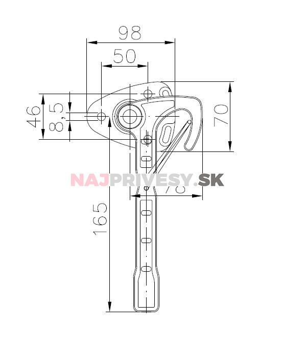 Uzáver bočníc WV 20-R - kerhák platnička pravý (bez protikusu)
