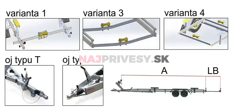 Lodný príves TEMARED BOAT B07 - 750 kg