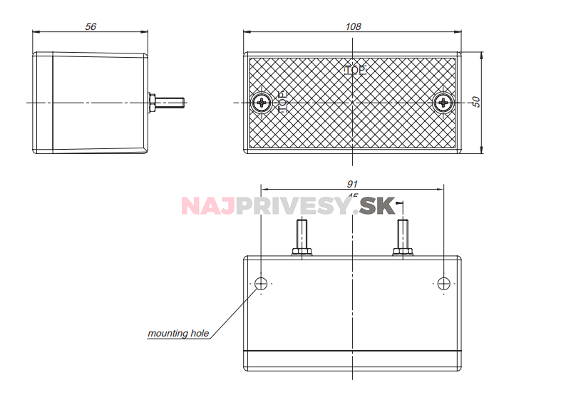 Svietidlo hmlové zadné PROMOT LT150