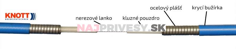 Lanovod brzdový KNOTT nerez 1990/2200 mm, závit M8