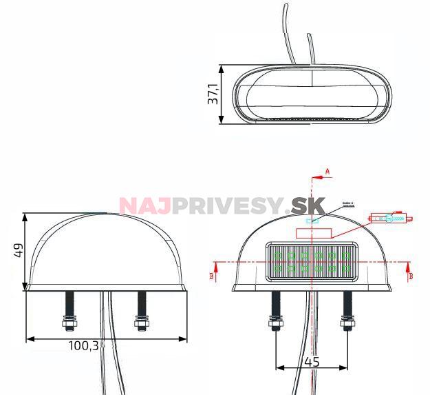 Osvetlenie ŠPZ (registračnej značky) LED VISIONPRO (12-24V)