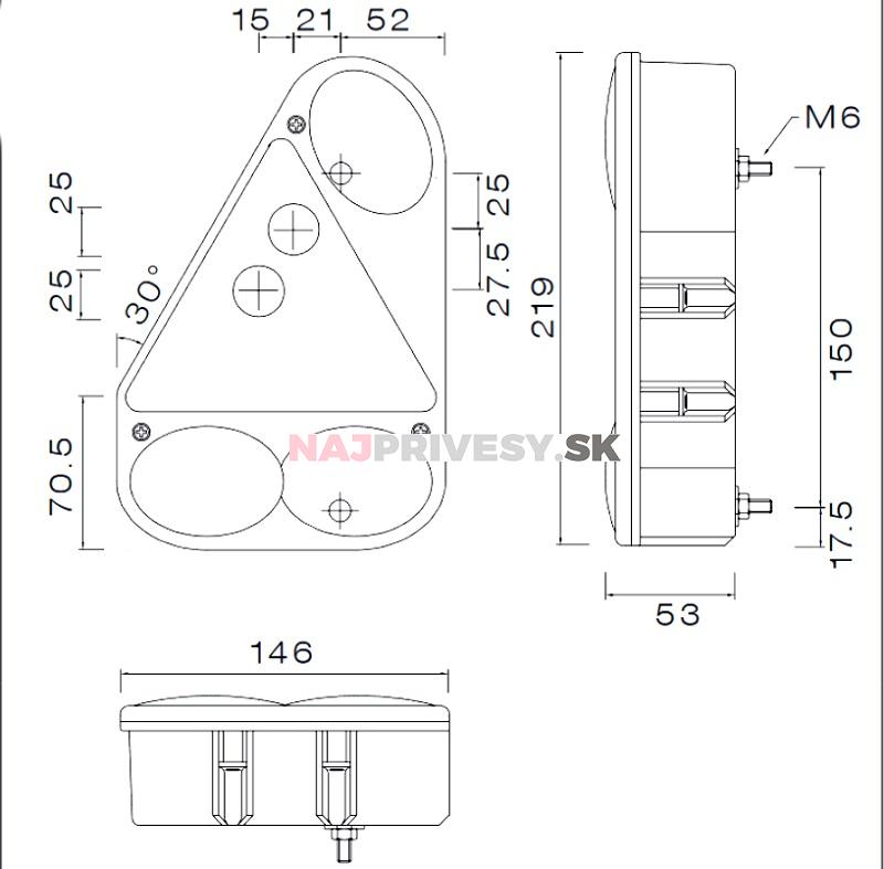 Svietidlo Aspöck Earpoint III združené, P-BL/BR/KO/CO, baj5