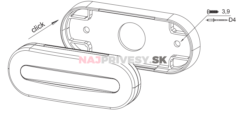 Svietidlo predné obrysové LED Fristom FT-070, 12-36V, QS150